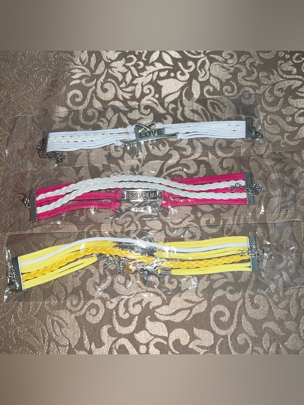Lot Of 3 Bracelets Love Best Friend Believe Gifts Fashion Jewelry Accessory